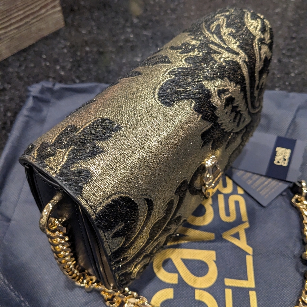 Roberto Cavalli Paisley Soft Calf Hair Shoulder / Crossbody Bag + Dust Bag Nwt - Picture 9 of 14